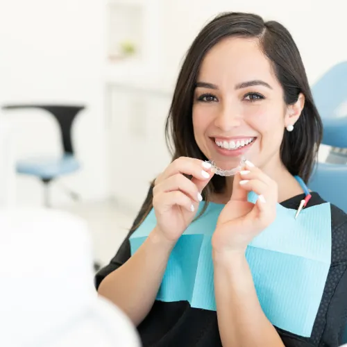 Patient receiving clear aligner treatment in Islamabad
