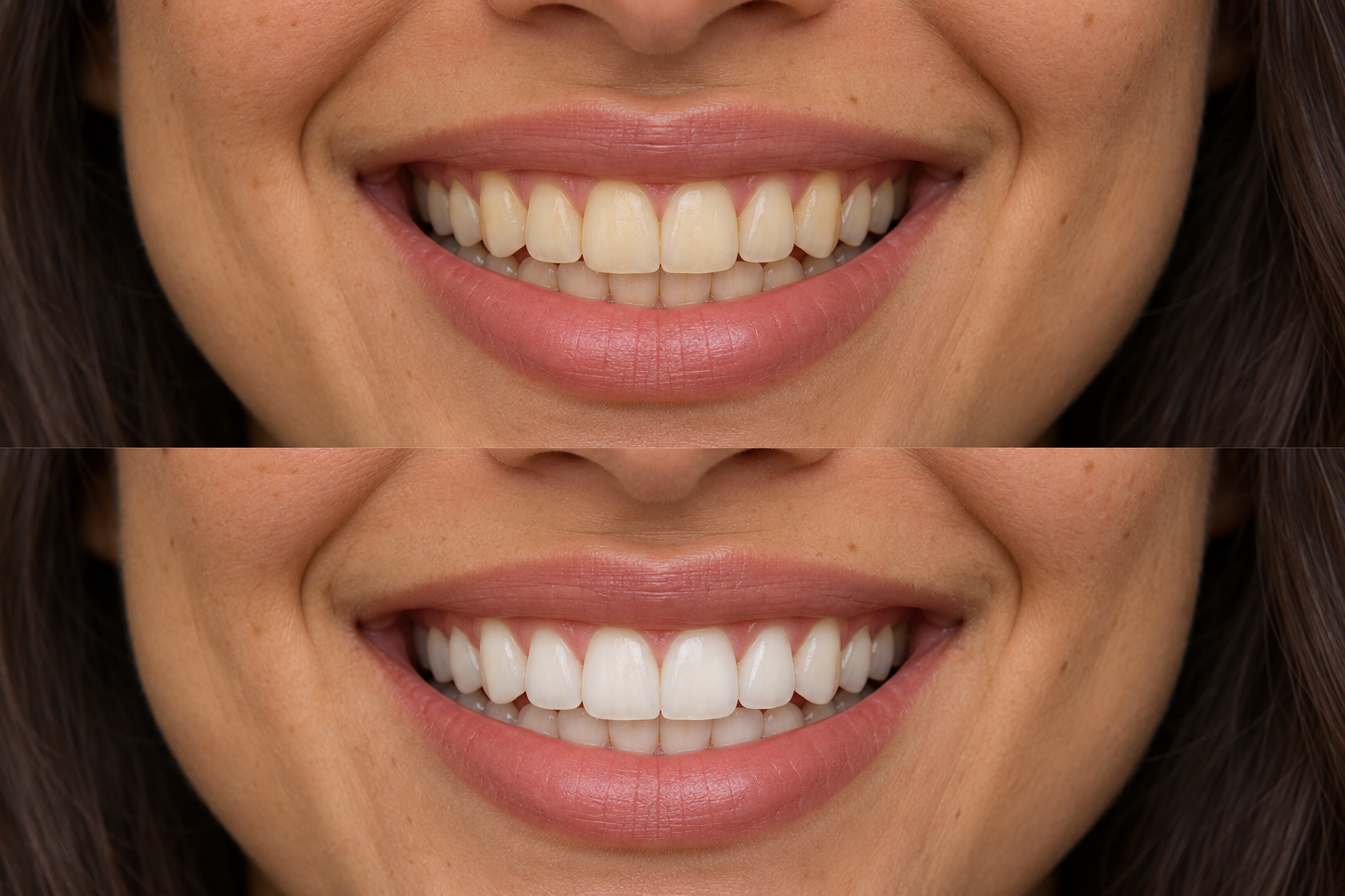 AI-generated illustrative smile before whitening